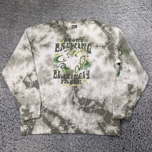Stone Brewing Sweatshirt Adult Large Green White Sweater Beer IPA 420 Tie Dye